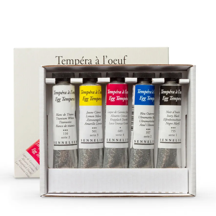 Egg Tempera 5-set 21 ml in the group Art Supplies / Mediums & Varnishes / Oil Mediums at Pen Store (108745)