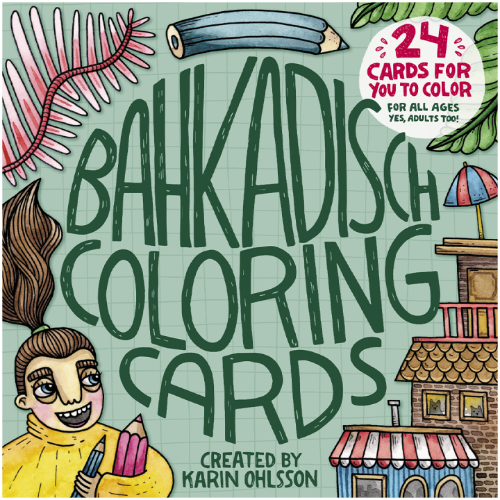BahKadisch Coloring Cards Green in the group Hobby & Creativity / Books / Adult Coloring Books at Pen Store (131516)
