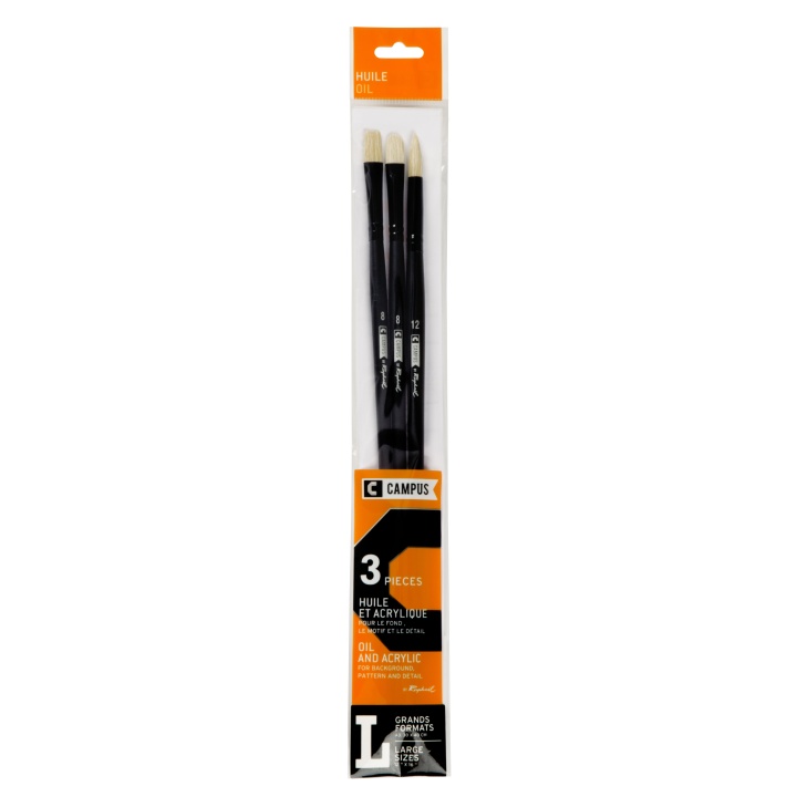 Hog Brush Campus Oil 3-set L in the group Art Supplies / Brushes / Oil Brushes at Pen Store (108374)