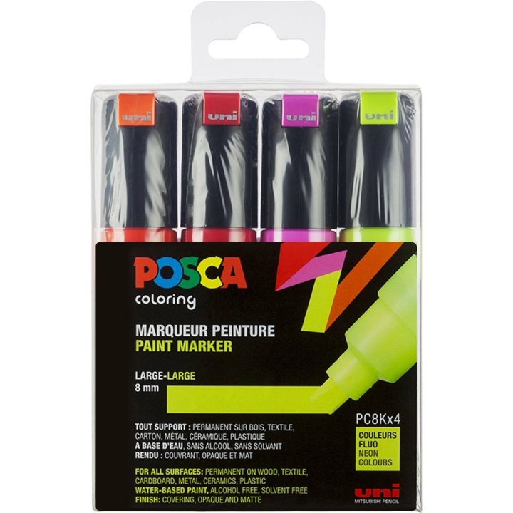 Posca PC-8K Neon - Set of 4 in the group Pens / Artist Pens / Illustration Markers at Pen Store (110431)