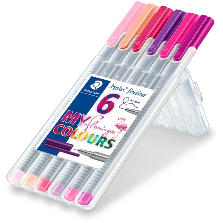 Triplus Fineliner Flamingo 6-pack in the group Pens / Writing / Fineliners at Pen Store (111242)