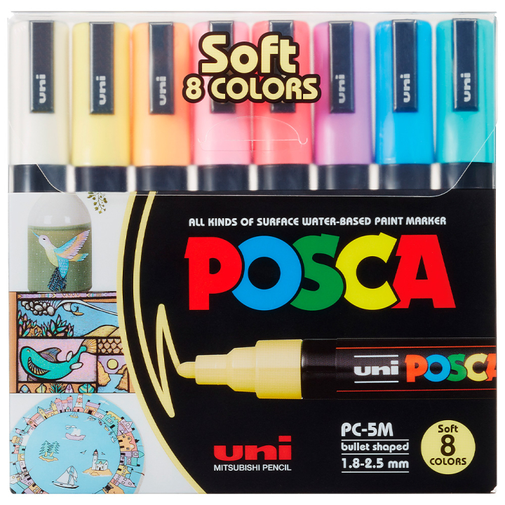 PC-5M Soft Colours Set of 8 in the group Pens / Artist Pens / Acrylic Markers at Pen Store (130699)