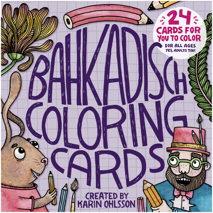 BahKadisch Coloring Cards Purple in the group Hobby & Creativity / Books / Adult Coloring Books at Pen Store (131515)