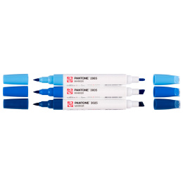 Marker Set of 3 Blue in the group Pens / Artist Pens / Illustration Markers at Pen Store (130480)