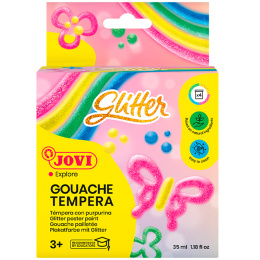 Gouache Tempera Poster Paint 4x35 ml Glitter Colours (3 years+) in the group Kids / Kids' Paint & Crafts / Paint for Kids at Pen Store (131141)