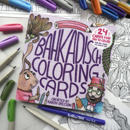 BahKadisch Coloring Cards Purple in the group Hobby & Creativity / Books / Adult Coloring Books at Pen Store (131515)